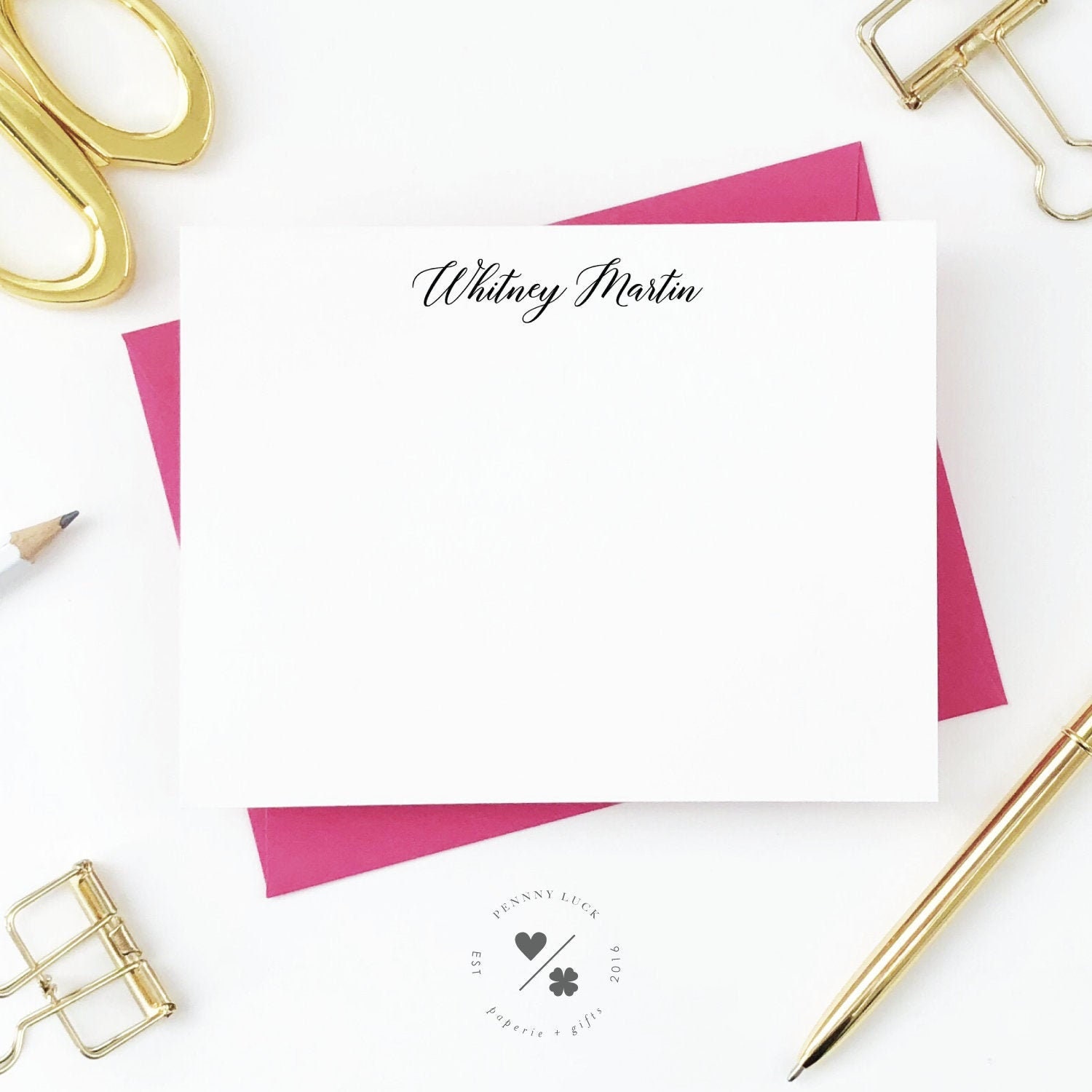 Personalized Note Cards for Women Womens Stationary Modern Etsy