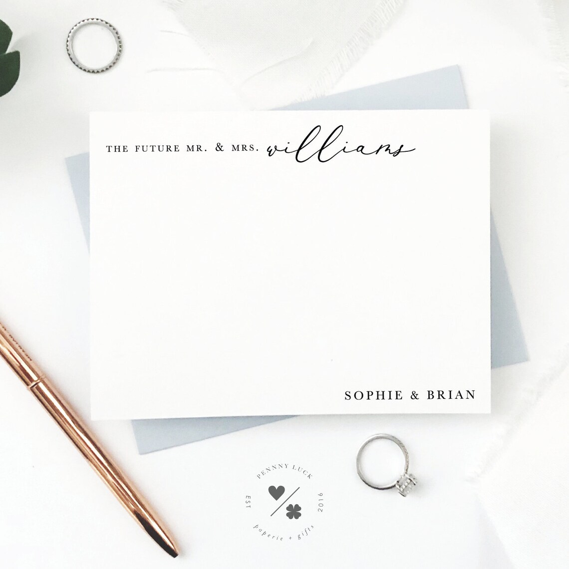 Personalized Stationery Set Couples Note Cards Engagement Etsy