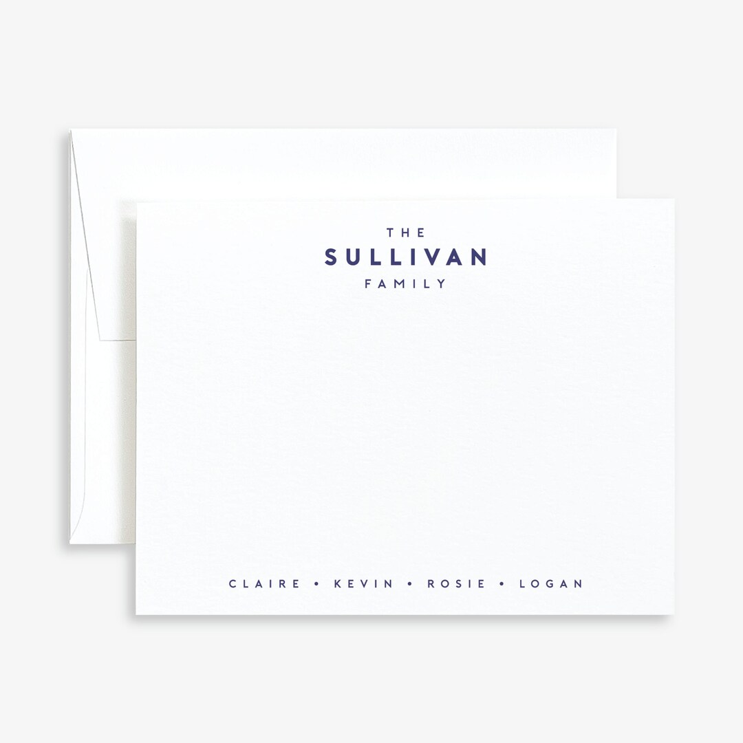 Personalized Family Note Cards Family Stationery Family Etsy