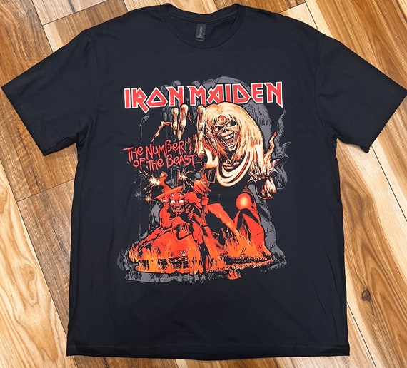 Iron Maiden Number of the Beast T Shirt 100% Cotton, Gildan Soft
