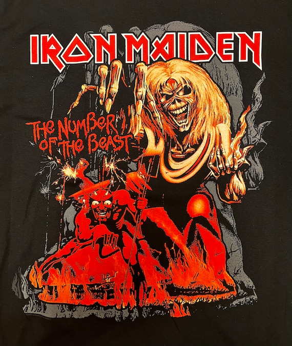 Iron Maiden Number of the Beast T Shirt 100% Cotton, Gildan Soft