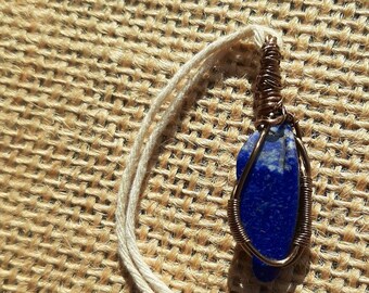 Collar lapislázuli hecho a mano, colgante lapislázuli, collar de piedra preciosa lapis azul oscuro, joyería estilo Oth