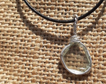 Handmade Green Fluorite Necklace, Solid .925 Sterling Silver Wire Wrapped Pendant, Oth Style Necklace