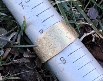 Handgemaakte koperen ring, gesoldeerde ring, verstelbare ring