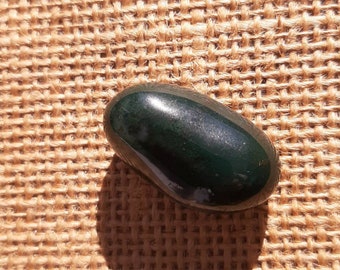 Home Tumbled Moss Agate, Dark Green Moss Agate, Collectible Crystal, Home Tumbled Crystal