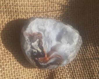 Geoda de calcedonia artesanal, geodo druzy, cristal coleccionable