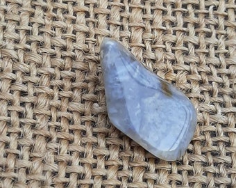Home Tumbled Blue Agate Crystal, Small Tumbled Stone, Collectible Crystal
