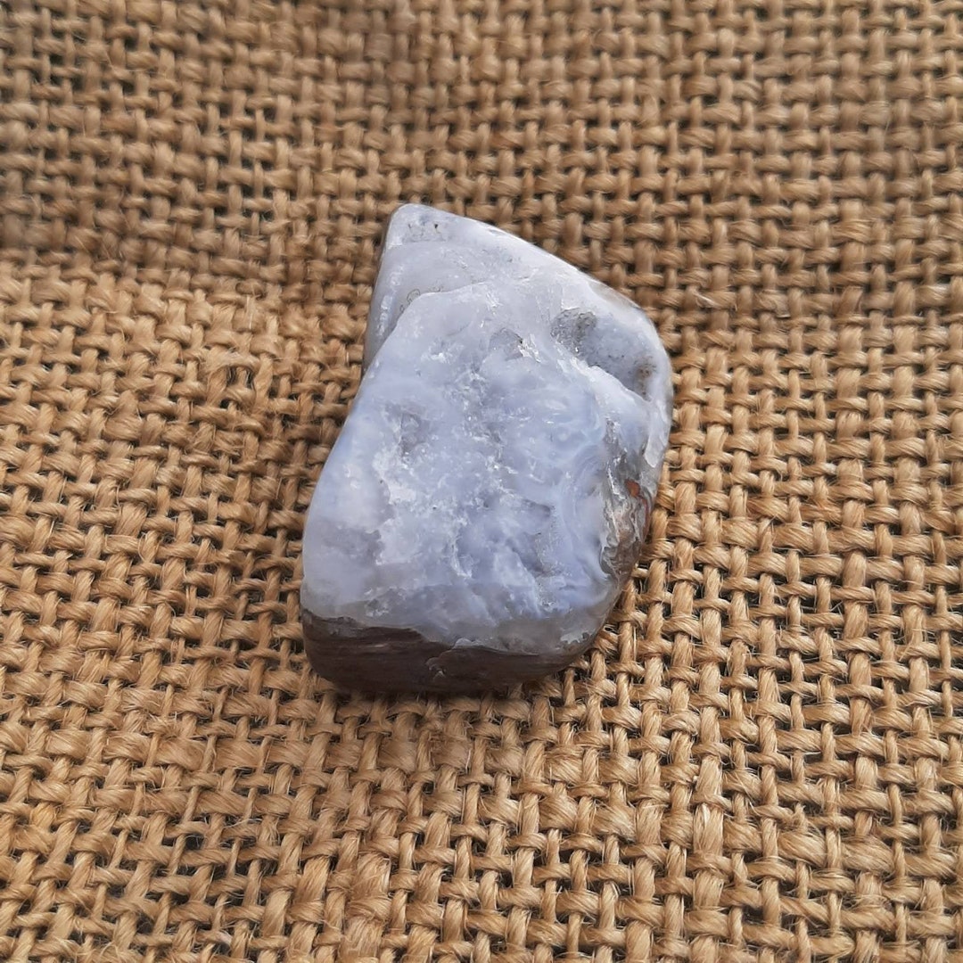 Handcrafted Blue Chalcedony Geode, Collectible Crystal, Natural Blue ...