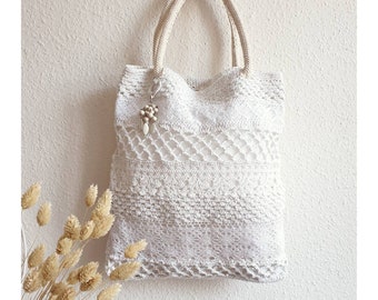 Grand Sac Shopping Plage Etudiant Mamie Fleur Peinture Aquarelle Grand Mere Amour