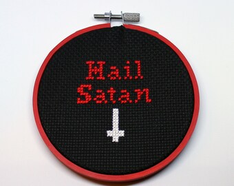 Hail Satan - Subversive Cross Stitch