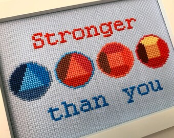 Stronger Than You 5x7 Framed Steven Universe Cross Stitch