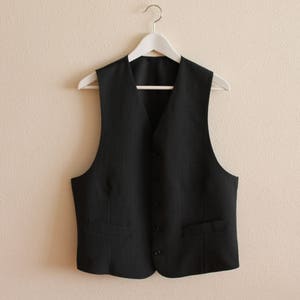 Mens Vest Black Vest Black Men's Vest Steampunk Vest Fitted Waistcoat Gentlemen's Vest Edwardian Victorian Baroque