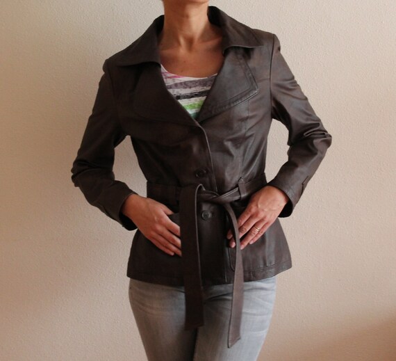 wrap leather jacket