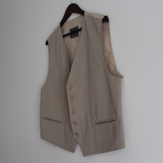 Beige Vest Men's Vest Beige Waistcoat Formal Vest XL … Gem