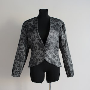Jacquard Blazer Brocade Blazer Tapestry Blazer Silver Jacket Floral Print Blazer Shiny Glam Suit