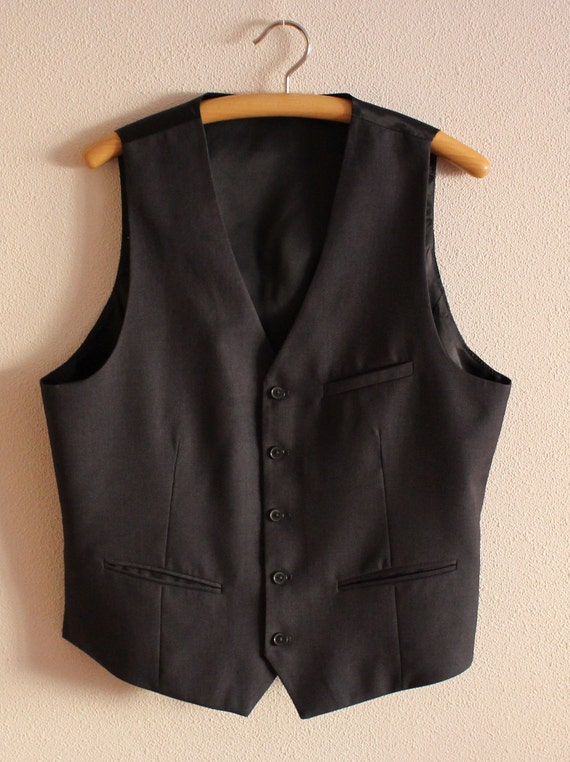 Mens Vest Gray Vest Gray Men's Vest Steampunk Ves… - image 1