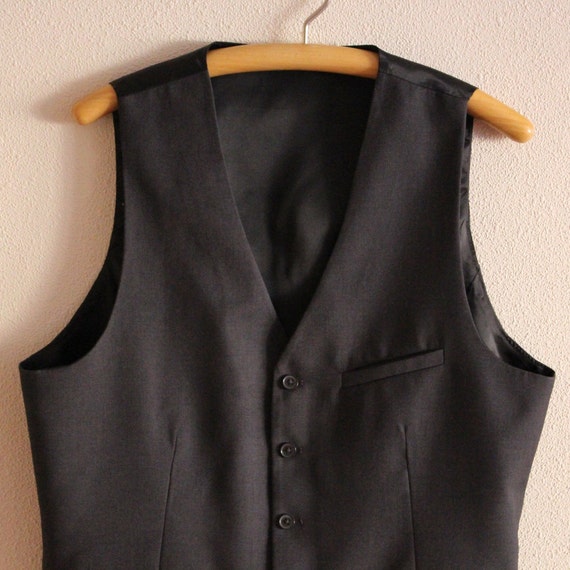 Mens Vest Gray Vest Gray Men's Vest Steampunk Ves… - image 2