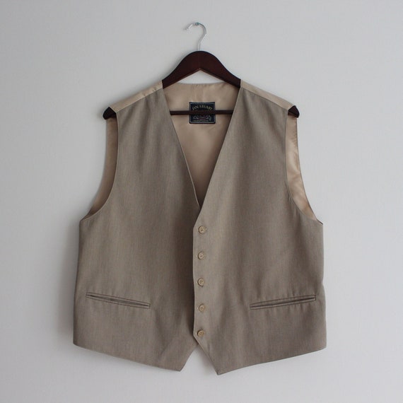 Beige Vest Men's Vest Beige Waistcoat Formal Vest XL … Gem
