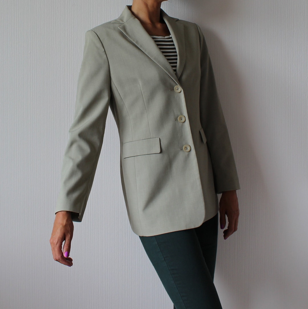 Khaki Blazer 90's Vintage Blazer Women's Khaki Blazer Etsy