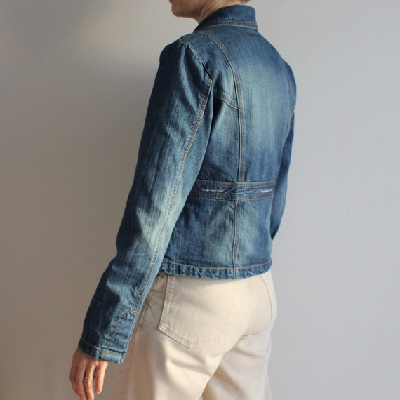 Vintage Denim Jacket Y2K Jean Jacket Blue Denim Blaze… Gem