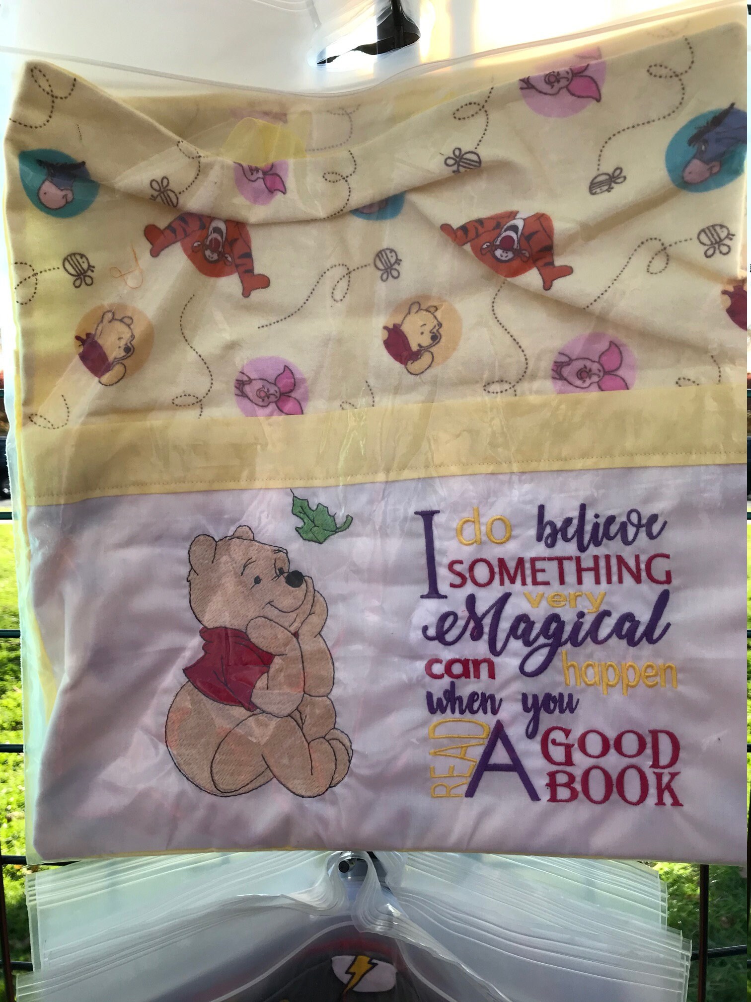 Winnie the Pooh Reading Pillow Case Etsy