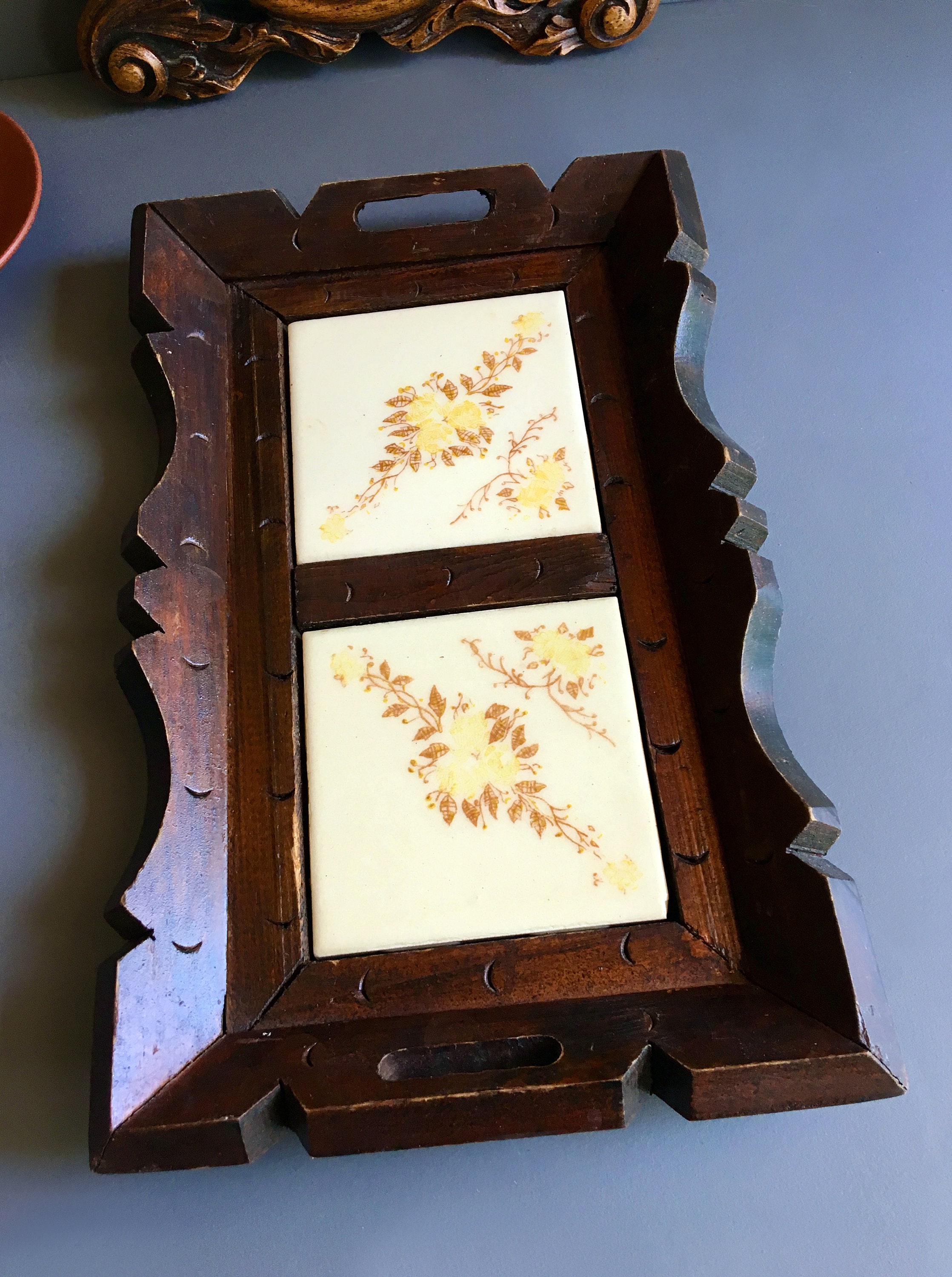 Vintage Mid Century viktorianischen Stil Holz geschnitzt | Etsy