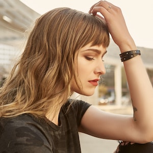 The Slayer Studded Unisex Leather Cuff Wrap Bracelet with Magnetic Clasp