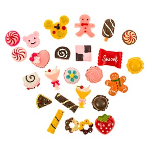 Variety Pack of Mixed Miniature Sweet Kawaii Candy Flatback Resin Crafts Decoden Cabochons Supplies