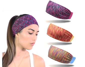 3 Pack Women Sport Fitness Headbands, Moisture Wicking Elastic Stretchy Athletic Sweatband, Perfect for Gym Yoga Workout