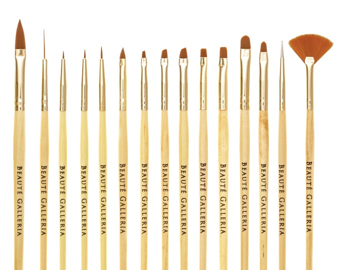 15pcs Nail Art Brush Set for Detailing, Striping, Blending, One-stroke