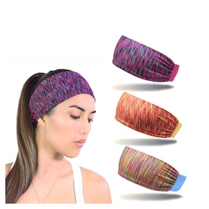 3 Pack Women Sport Fitness Headbands, Moisture Wicking Elastic Stretchy Athletic Sweatband, Perfect for Gym Yoga Workout