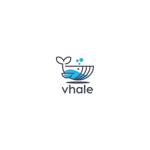 May include: A blue and gray line art logo of a whale with the word "whale" below it.