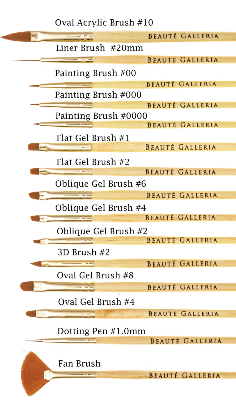 15pcs Nail Art Brush Set for Detailing, Striping, Blending, One-Stroke with Gel Brush, Painting Brush, 3D Brush, Dotter, Fan Brush, Liner image 2