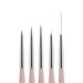 5pcs Nail Art Brush Set with Liners and Striping Brushes, for Thin Fine Line Drawing, Detail Painting, Striping, Blending, One Stroke 