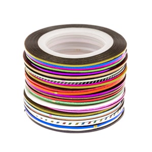 30 Mixed Colors Rolls Striping Tapes Line Adhesive Sticker Nail Art Tips Decorations Manicure