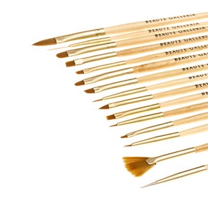 15pcs Nail Art Brush Set for Detailing, Striping, Blending, One-Stroke with Gel Brush, Painting Brush, 3D Brush, Dotter, Fan Brush, Liner image 6