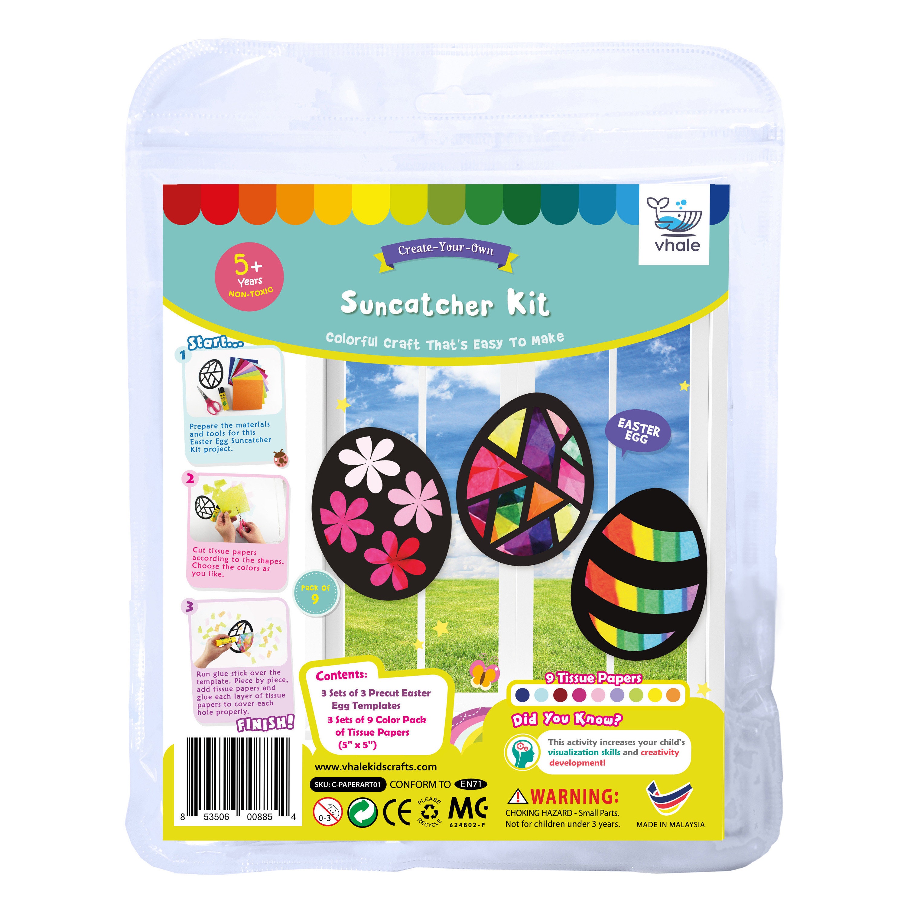Easter Egg Suncatcher Kit - Arts And Crafts Kit For Kids - Easter Craft...
