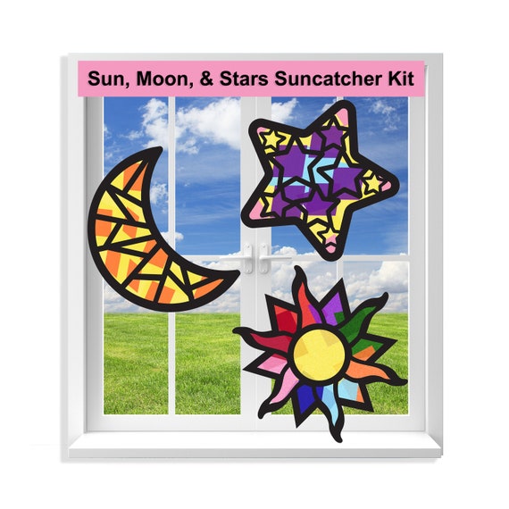 Spring Garden Suncatcher Kit Tissue Paper Collage Kids Stained Glass Kids  Craft Kits Gift for Kids Holiday Stuffer Art Gift 