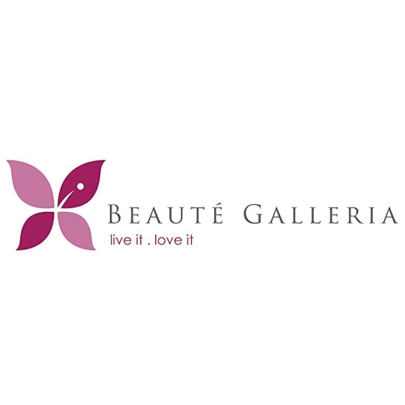 May include: A logo for a company called BEAUT&Eacute; GALLERIA with the tagline "live it. love it". The logo features a stylized butterfly with pink and purple wings.