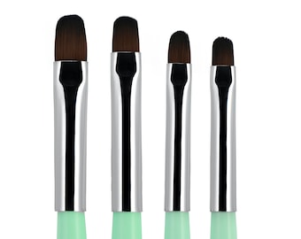 4pcs Gel Nail Brush for Gel Nail Extensions, UV Builder, Nail Tips Builder, Polygel Nails, Gel Sculpting, Nylon Hair Nail Art Painting Pen