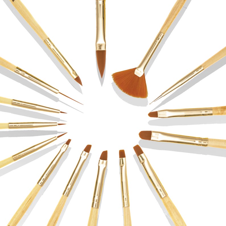 15pcs Nail Art Brush Set for Detailing Striping Blending Etsy