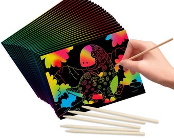 Scratch Art for Adults Kids, Rainbow Painting Night View