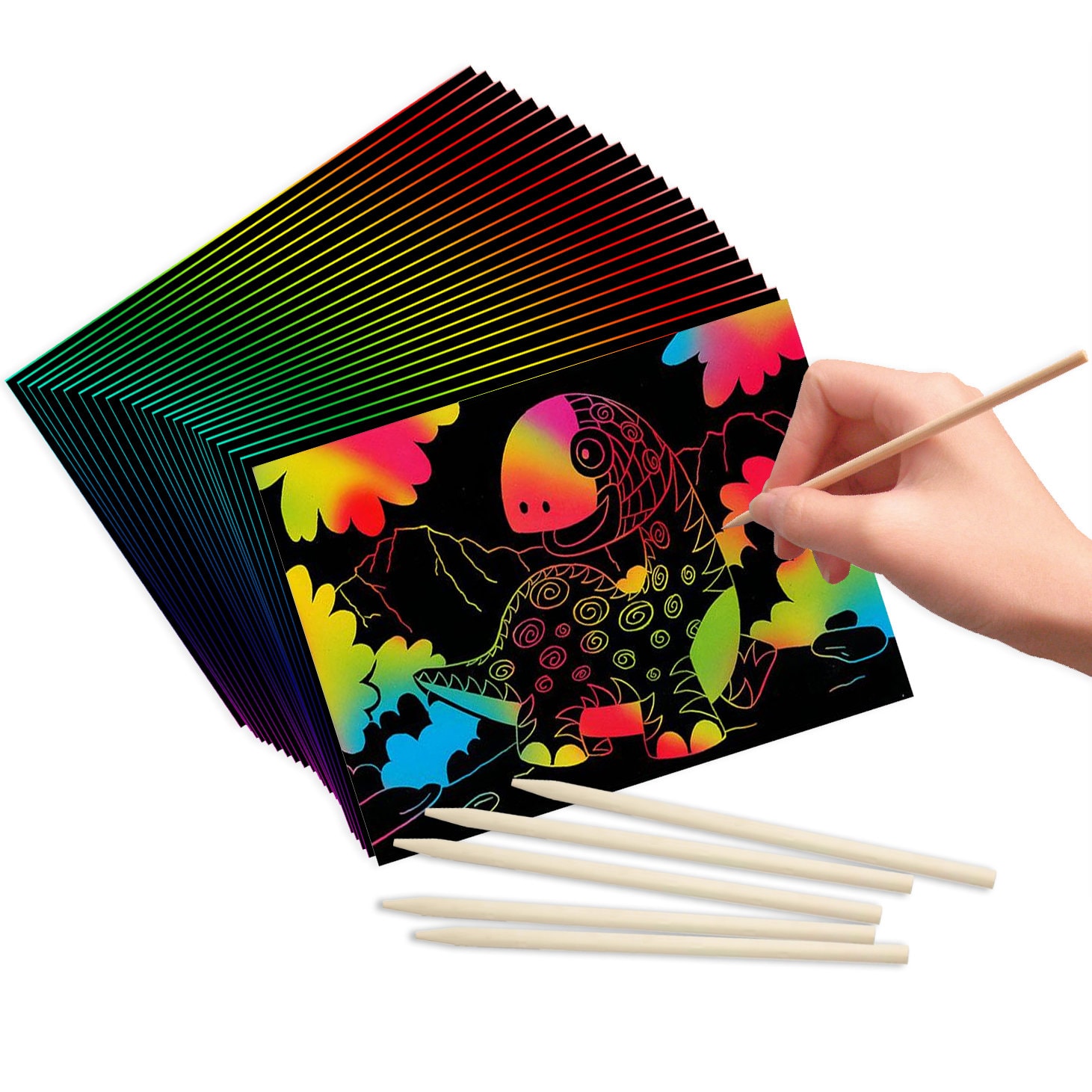 Scratch Art Craft Notes 100 Rainbow Scratch Paper Art - Temu Chile