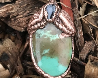 Hand-Detailed Tibetan Turquoise & Jasper Pendent