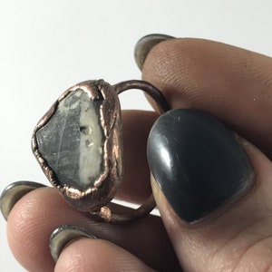 Long Island Beach Stone and Copper Ring image 2