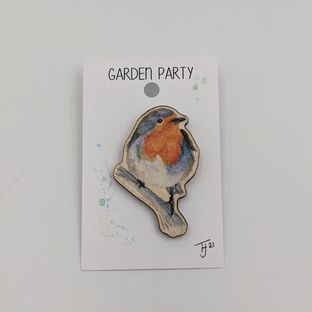 Robin Magnet Robin Wooden Fridge Magnet: Garden Party Watercolor Art - Etsy