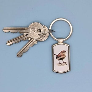 Porte-clés Jenny Wren / Aquarelle / Oeuvre d'art originale / Coffret cadeau