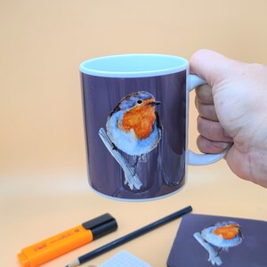 Stunning Robin Ceramic Mug / Mug and Coaster set / Ceramic Coaster / Hardwood Coaster / Garden Party
