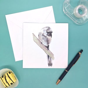 Carte de voeux vierge de mésange à longue queue avec aquarelle originale « Qu'est-ce que c'est ?