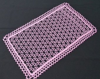 Rosa häkeln Doily - Läufer doilies - rosa Deckchen - Wohnkultur - häkeln Doilies - Muttertag - handgefertigt - handgemachte Tischdecke